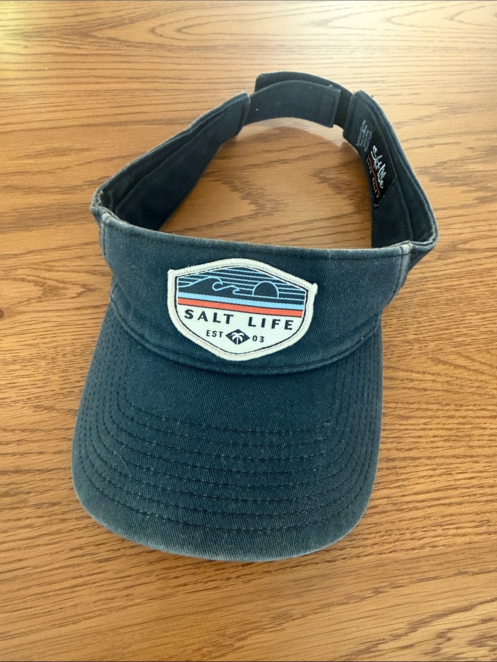 Salt Life Navy Blue Open-Top Visor with Patch Logo